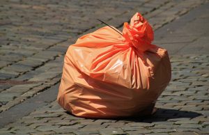 Orange garbage bag