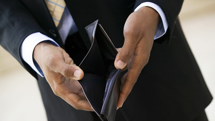 A man holding a wallet