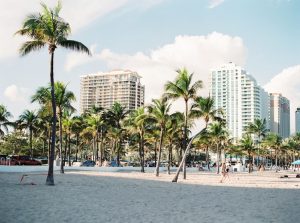 View of Miami from the beach.