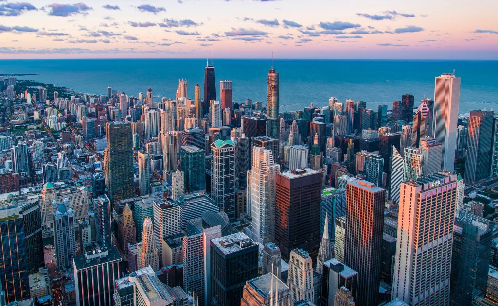 Chicago skyline.