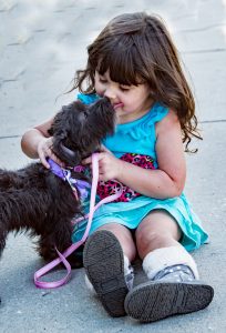 A girl and a dog