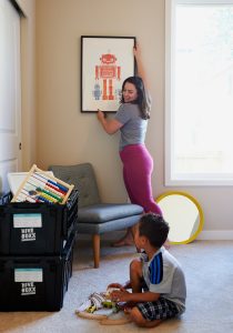 A woman and her son finish moving from Manhattan to Brooklyn