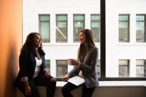 Two women talking about how to find affordable storage in Brooklyn.