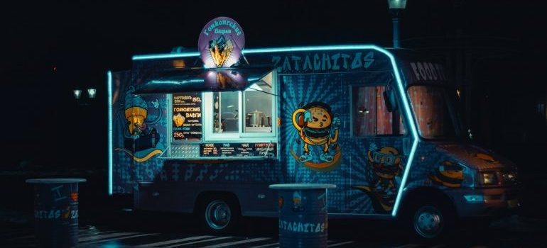 a food truck in the night - best food trucks in NYC