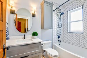 clean remodeled bathroom