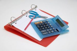 binder and calculator